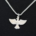 Necklace 925 Silver Pendant with Stone Zirconia and Holy Spirit 50 cm