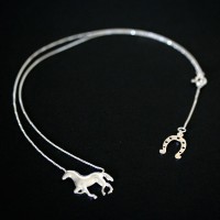Necklace Silver Horse and Horseshoe Summer Collection