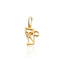 Gold Pendant 18k Mima Knockout Inf. With Zirconia Stone Crystal 1.00mm s