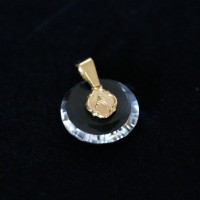 Corazn colgante de oro de 18 quilates de Jess con Strass Piedra de Cristal de 12,00 mm