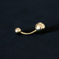 Piercing 18k Gold Plated Navel Banana Big Stone without 1.6mm x 10mm