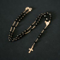 Semi collar del rosario de oro plate la joyera 45cm