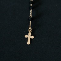 Semi collar del rosario de oro plate la joyera 45cm