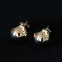 Semi Earring Jewelry Gold Plated Ball Large