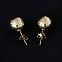 Semi Earring Jewelry Gold Plated Ball Large