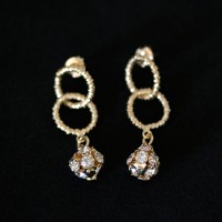 Earring Gold Plated Jewelry Semi Celebrity Ball of Fire