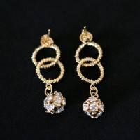 Earring Gold Plated Jewelry Semi Celebrity Ball of Fire