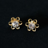 Earring Gold Plated Jewelry Semi Floris Beautiful