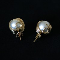 Earring Gold Plated Jewelry Semi Pearl gladiator 2