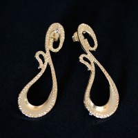 Earring Gold Plated Jewelry Semi Large Isis