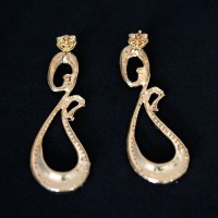 Earring Gold Plated Jewelry Semi Large Isis