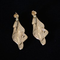 Semi Earring Jewelry Gold Plated Leaf