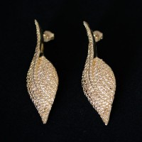 Earring Gold Plated Jewelry Semi Large Malu