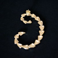Semi Earring Jewelry Gold Plated Ear Cuff Hearts