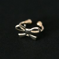 Semi Earring Jewelry Piercing Bow Gold Plated