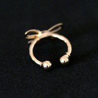 Semi Earring Jewelry Piercing Bow Gold Plated