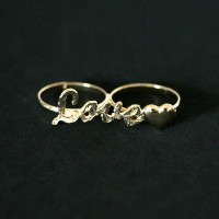 Semi Jewelry Ring Adjustable Gold Plated Love
