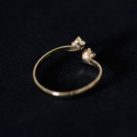 Semi joyera del anillo revestido con piedras Zirconia Ajustable