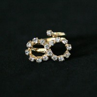 Semi joyas de oro anillo chapado Ajustable Falange Infinito Strass con Piedras Zirconia