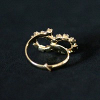 Semi Ring Jewelry Gold Plated Adjustable Falange Infinite Strass with Zirconia Stones
