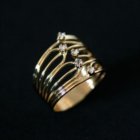 Ring Gold Plated Jewelry Semi Brillus