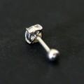 Ear Piercing Microbel 18k White Gold with Round Stone