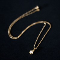 Semi Necklace Jewelry Gold Plated Point Light 50cm