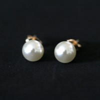 Earring Gold Plated Jewelry Semi Pearl