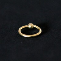 Piercing 18k Gold Plated Captive Stone with Crystal 1.2mm x 8mm