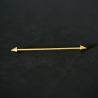 Piercing Spike Megabell Cross 18k Gold Plated 1.2mm x 36mm