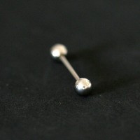Piercing Tongue Barbell 316L Surgical Steel Ball 1.6mm x 19mm