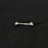 Piercing 316L acero quirrgico de la ceja curvada Microbell con 1 Piedra de Cristal de 1,2 mm x 8 mm