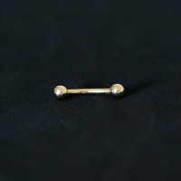 Eyebrow Piercing Microbell Curved Ball 18k Gold Plated 1.2mm x 8mm