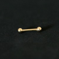 Ceja Piercing Microbell Straight bola 18k chapado en oro de 1,2 mm x 8 mm