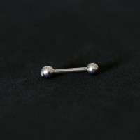 316L Surgical Steel Eyebrow Piercing Microbell Straight with 1 Crystal Stone 1.2mm x 8mm