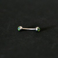 Eyebrow Piercing 316L Surgical Steel Curved Microbell with Brazil 1.2mm x 8mm Logo