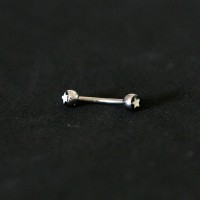 Eyebrow Piercing 316L Surgical Steel Curved Microbell with Star Logo 1.2mm x 8mm