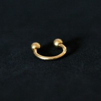 Piercing 18k Gold Plated Horseshoe Circular Barbell Ball with Crystal Stone 1.2mm x 8mm