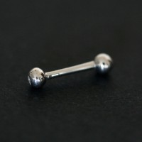 Ear Piercing Microbel 18k White Gold Straight from Marble with Zirconia stones