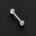 Ear Piercing Microbel 18k White Gold Straight from Marble with Zirconia stones