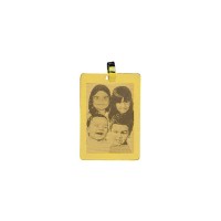 Gold Plated Pendant with engraved photo / Photoengraving 13.5mm x 9.6mm