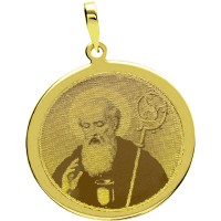 Gold Plated Pendant with engraved photo / Photoengraving 22.1mm