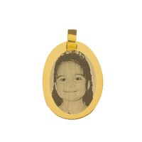 Gold Plated Pendant with engraved photo / Photoengraving 15.7mm x 13mm