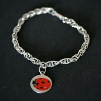 Steel Bracelet 0.7cm / 18cm with Steel Pendant with photo engraved / Photoengraving Color 15mm