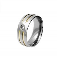 Alliance anatomical 8mm stainless steel w / 2 fillets interrupted in gold and stone zirconia 3mm