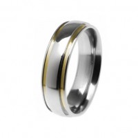 Alliance anatomical 6mm stainless steel with gold fillets