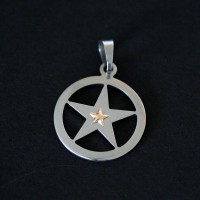 Steel Star Pendant with Gold Apply