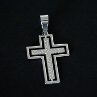 Hollow Steel Crucifix Pendant