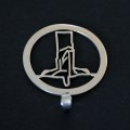 Steel Round Pendant with Christ the Redeemer