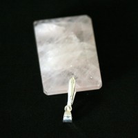 Pingente Prata 925 com Pedra Natural Quartzo Rosa